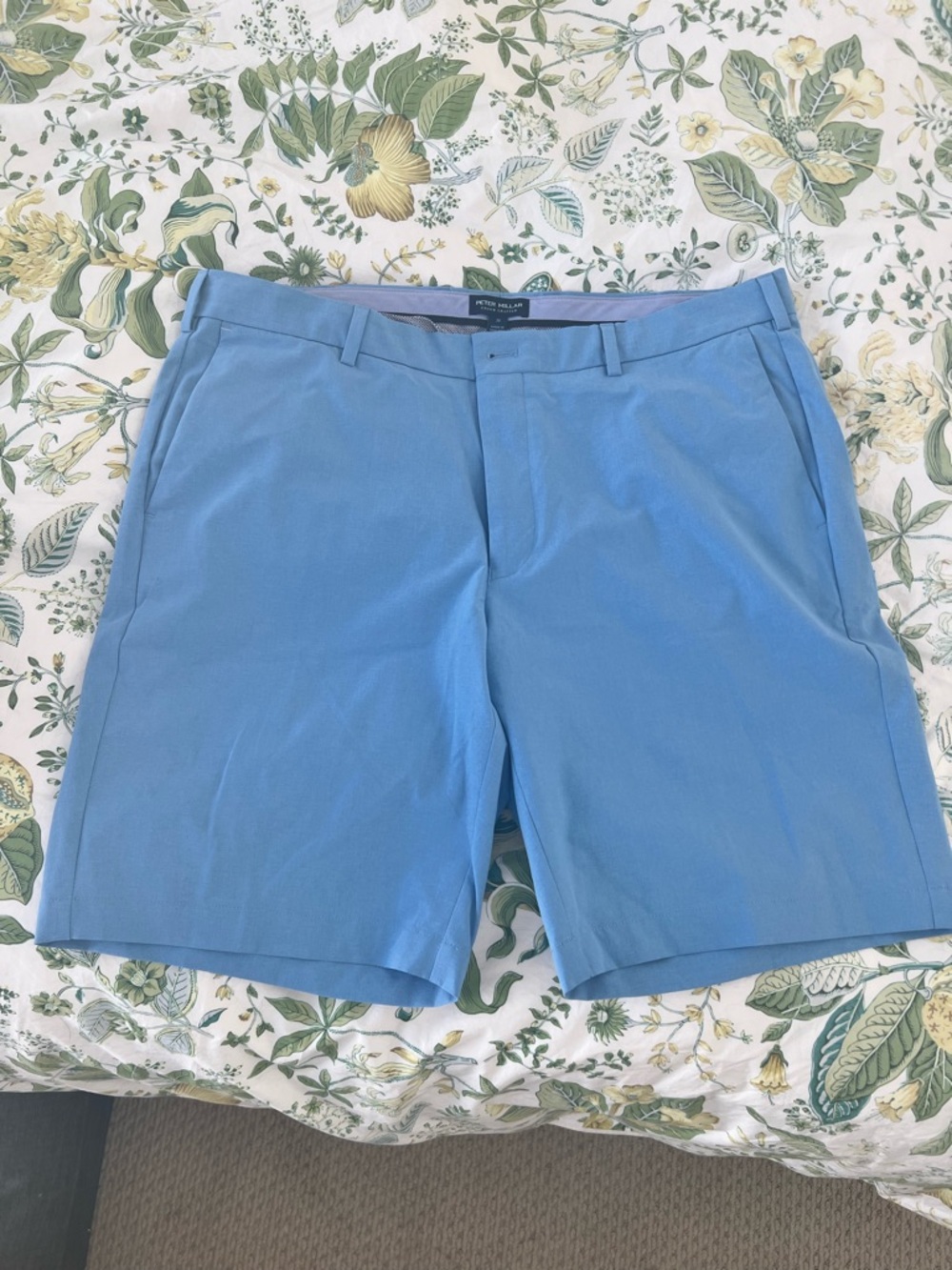 Peter Millar Sky Blue Flat Front Performance Golf Shorts